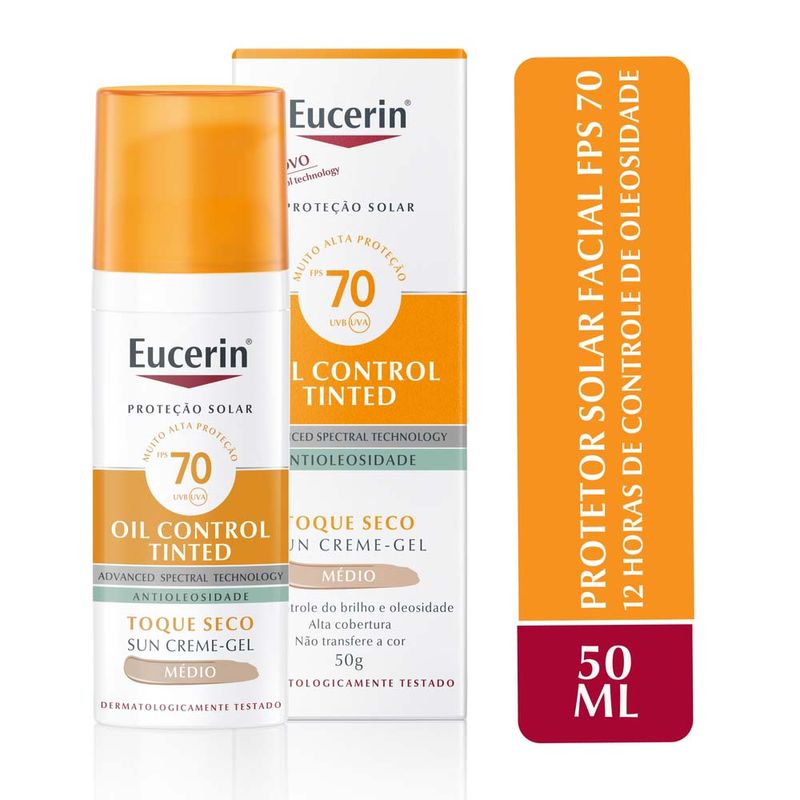 EUCERIN Protetor Solar Facial Oil Control Antioleosidade FPS70 Médio