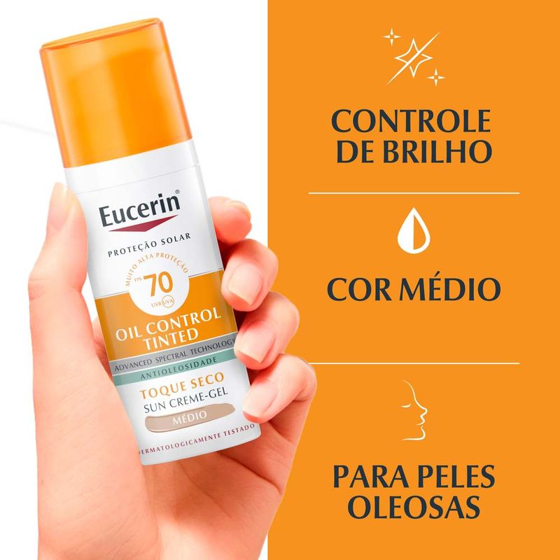EUCERIN Protetor Solar Facial Oil Control Antioleosidade FPS70 Médio